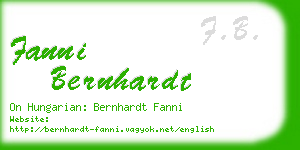 fanni bernhardt business card